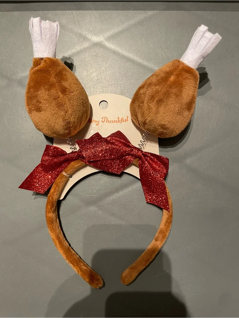 Thanksgiving Turkey Leg with Bows Headband Brown New